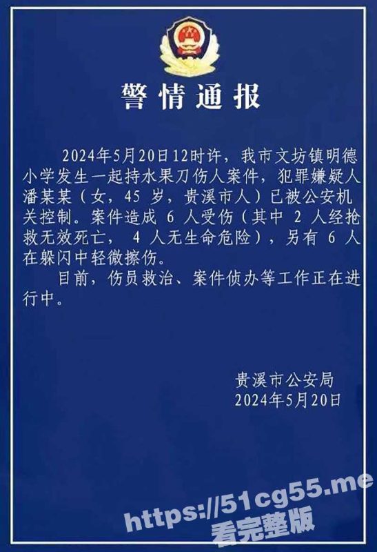 江西贵溪 文坊明德小学恶性杀人事件 原视频曝光！具体伤亡情况正在进一步核实中！-51吃瓜网